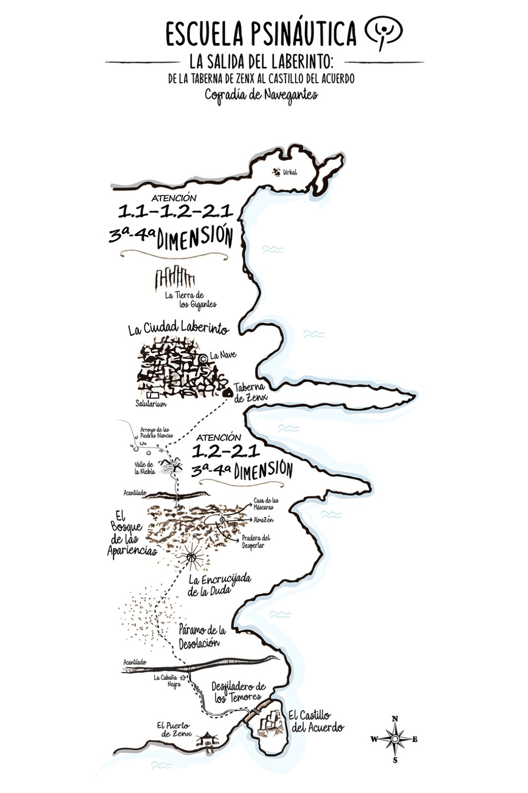 Mapa de la travesía — De la Taberna de Zenx al Castillo del Acuerdo